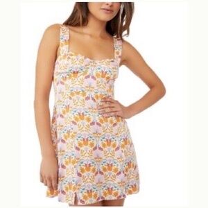 Free People Sasha Sweetheart Neck Dress Ivory Combo XL